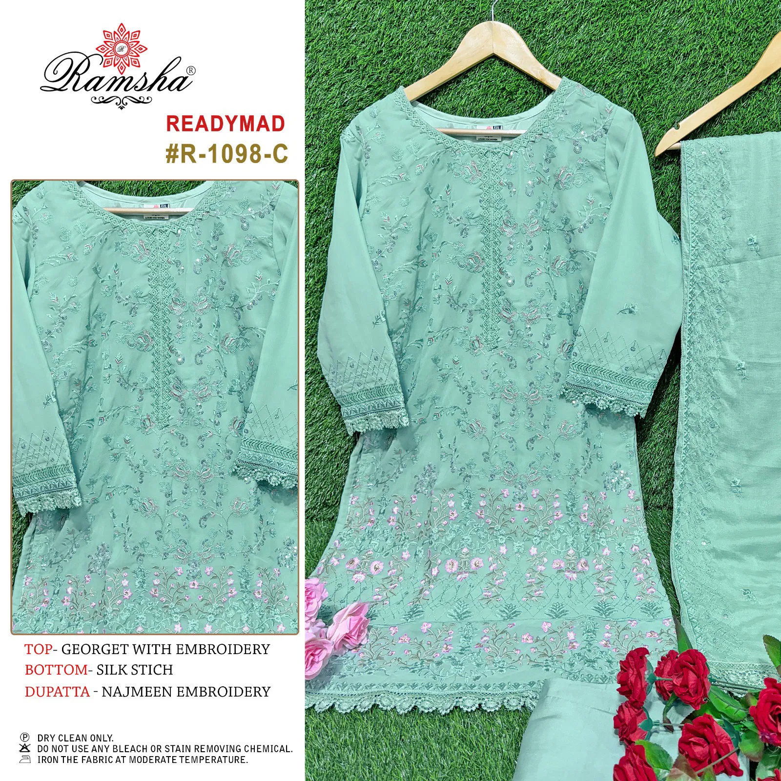 R 1098 By Ramsha Readymade Pakistani Suits Catalog